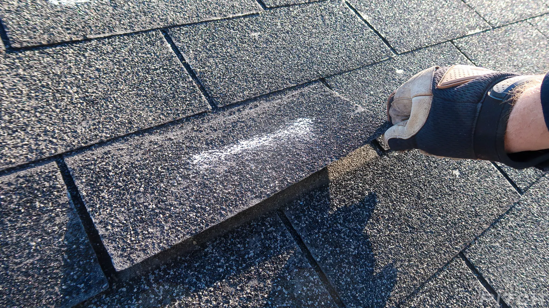 Lifted roofing shingle